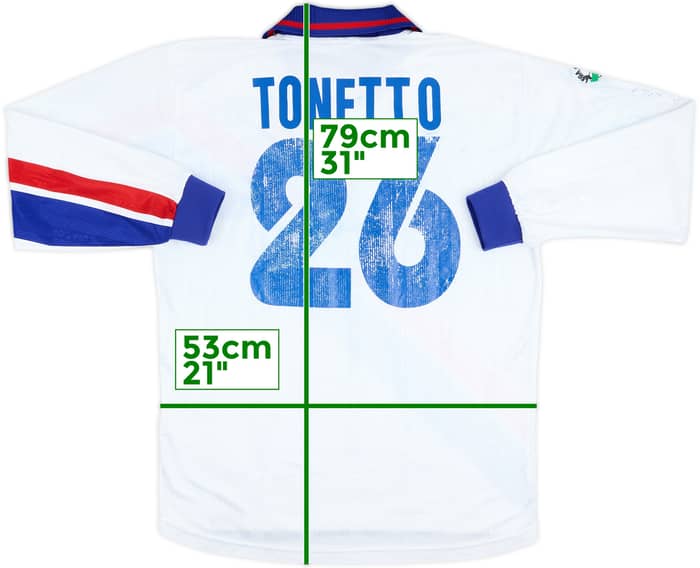 1999-00 Bologna Match Issue Away L/S Shirt Tonetto #26