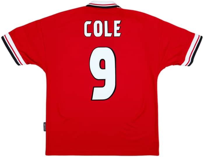 1998-00 Manchester United Home Shirt Cole #9 - 8/10 - (M)