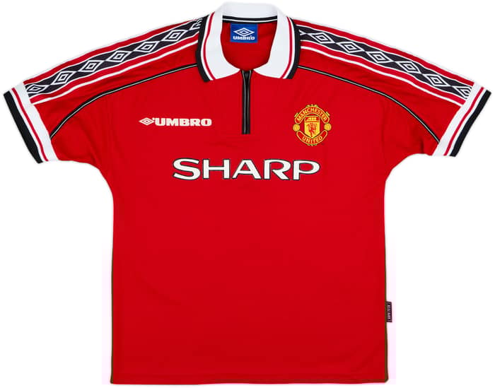 1998-00 Manchester United Home Shirt Cole #9 - 8/10 - (M)