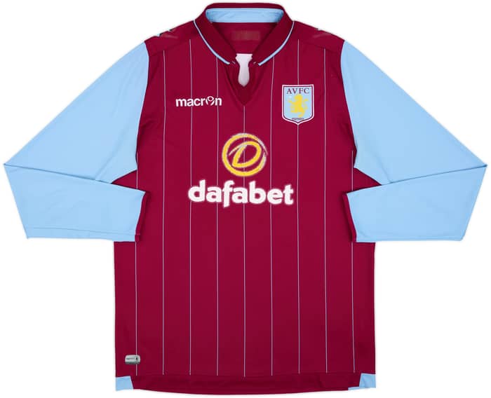 2014-15 Aston Villa Home L/S Shirt - 5/10 - (L)