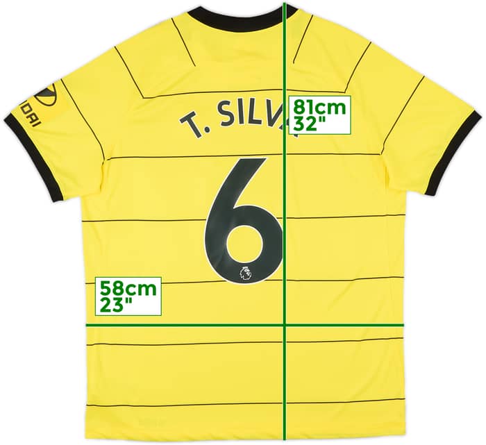 2021-22 Chelsea Away Shirt T.Silva #6 - 10/10 - (XL)