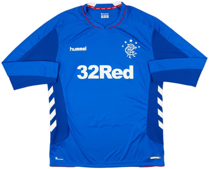 2018-19 Rangers Home L/S Shirt - 9/10 - (L)