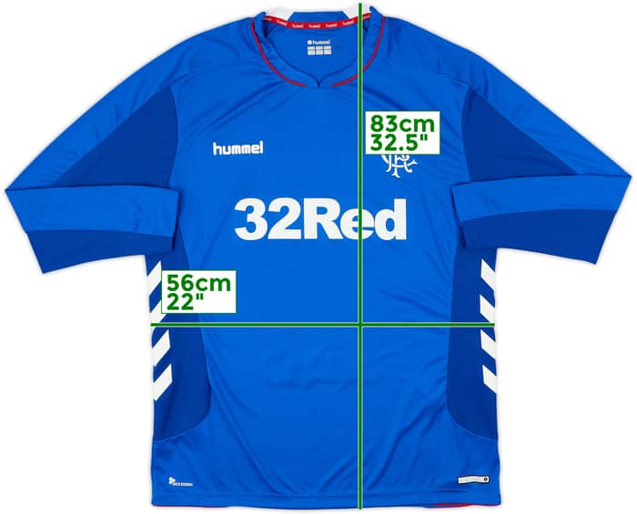 2018-19 Rangers Home L/S Shirt - 9/10 - (L)