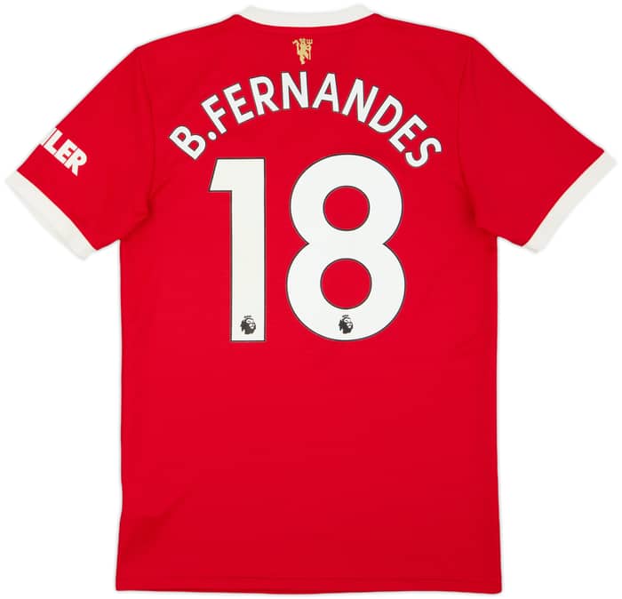 2021-22 Manchester United Home Shirt B.Fernandes #18 - 8/10 - (S)