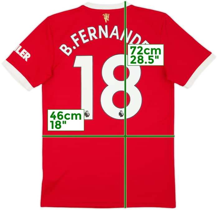 2021-22 Manchester United Home Shirt B.Fernandes #18 - 8/10 - (S)