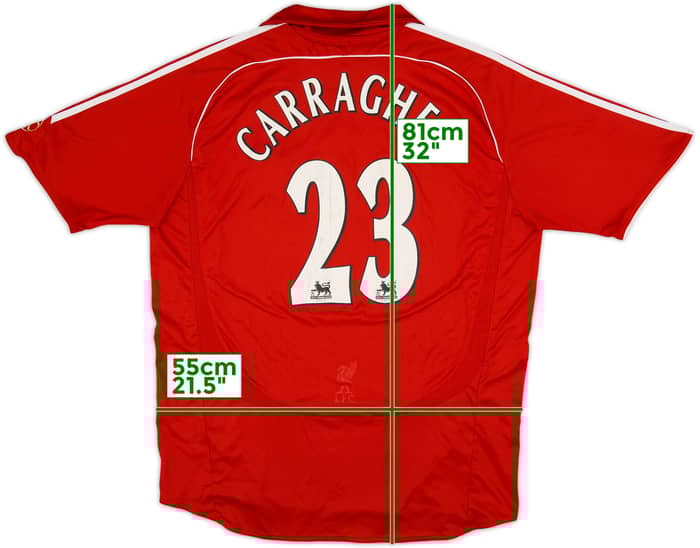 2006-08 Liverpool Home Shirt Carragher #23 - 6/10 - (XL)