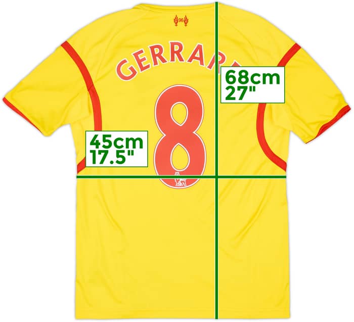 Camiseta de visitante del Liverpool 2014-15 Gerrard #8 - 8/10 - (S)