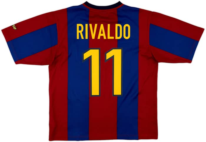 1998-00 Barcelona Basic Home Shirt Rivaldo #11 - 8/10 - (M)