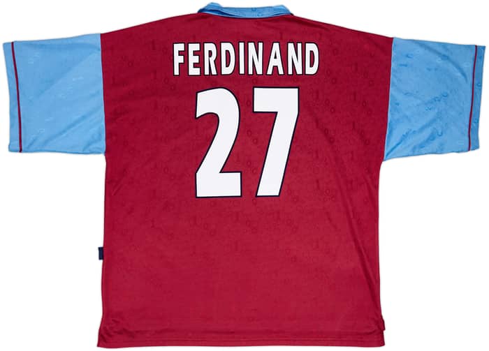 1995-97 West Ham Centenary Home Shirt Ferdinand #27 - 9/10 - (XXL)