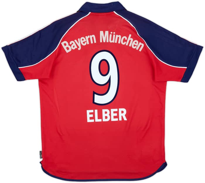 1999-01 Bayern Munich Home Shirt Elber #9 - 6/10 - (XL.Boys)