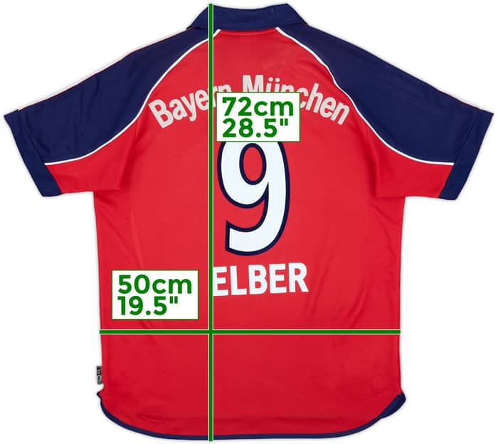 1999-01 Bayern Munich Home Shirt Elber #9 - 6/10 - (XL.Boys)