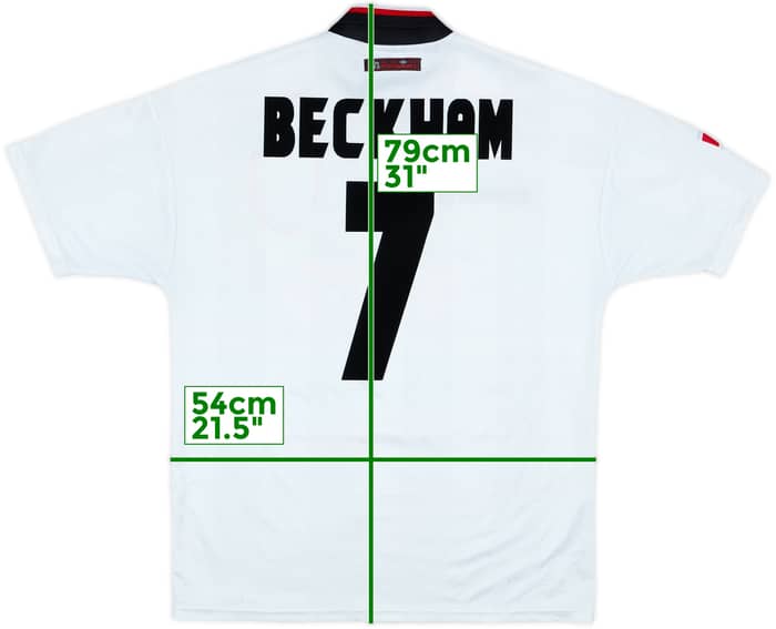 1997-99 Manchester United Away Shirt Beckham #7 - 9/10 - (L)
