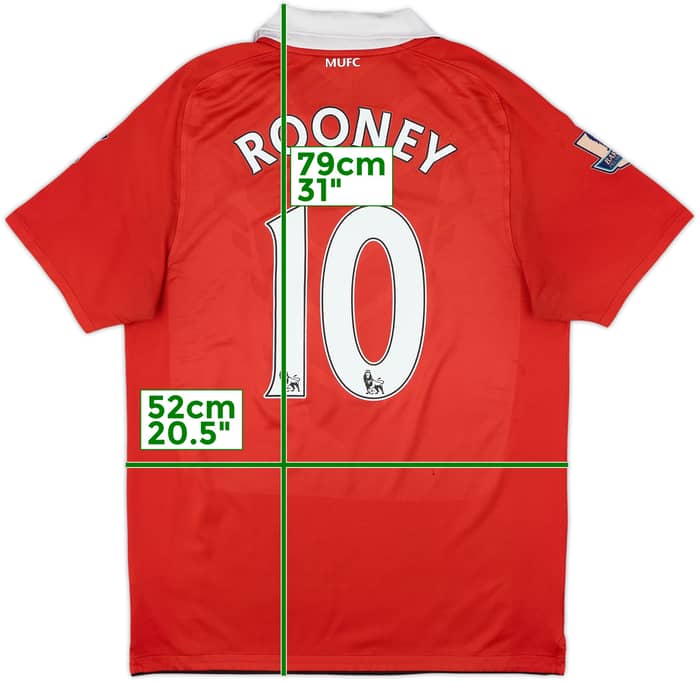2010-11 Manchester United Home Shirt Rooney #10 - 5/10 - (M)