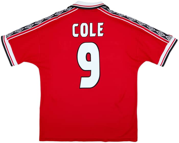1998-00 Manchester United Home Shirt Cole #9 - 8/10 - (L)