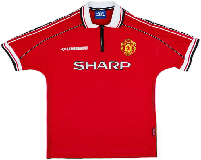 1998-00 Manchester United Home Shirt Cole #9 - 8/10 - (L)