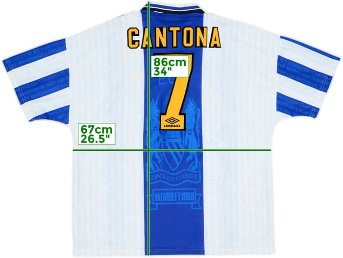 1994-96 Manchester United Third Shirt Cantona #7 - 8/10 - (XXL)