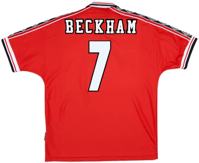 1998-00 Manchester United Home Shirt Beckham #7 - 8/10 - (L)