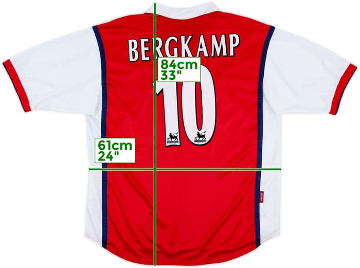 1998-99 Arsenal Home Shirt Bergkamp #10 - 8/10 - (XL)