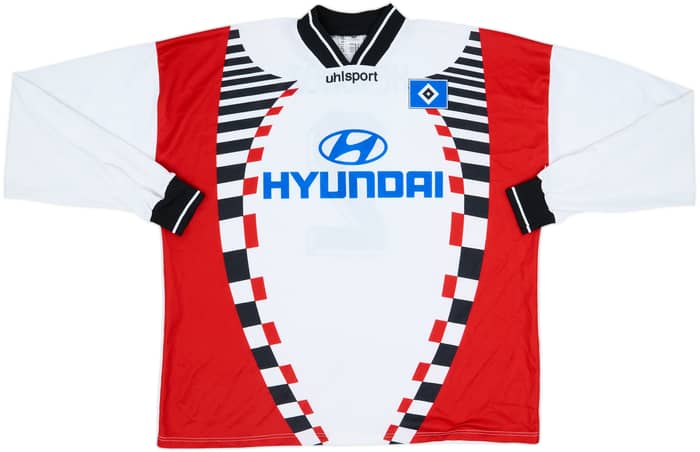1996-97 Hamburg Home L/S Shirt Henchoz #2 - 8/10 - (XL/XXL)