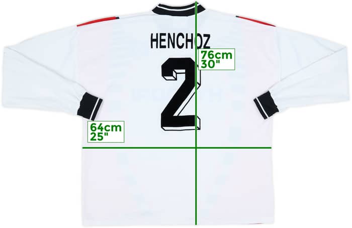 1996-97 Hamburg Home L/S Shirt Henchoz #2 - 8/10 - (XL/XXL)