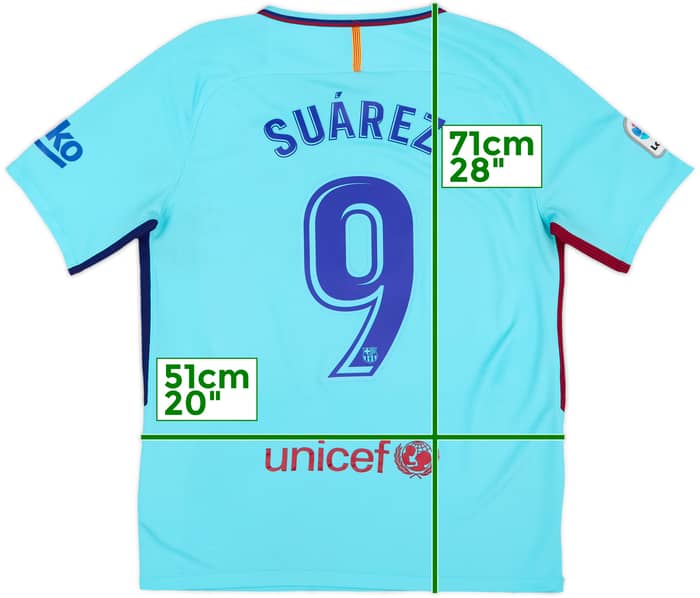 2017-18 Barcelona Away Shirt Suarez #9 - 6/10 - (M)