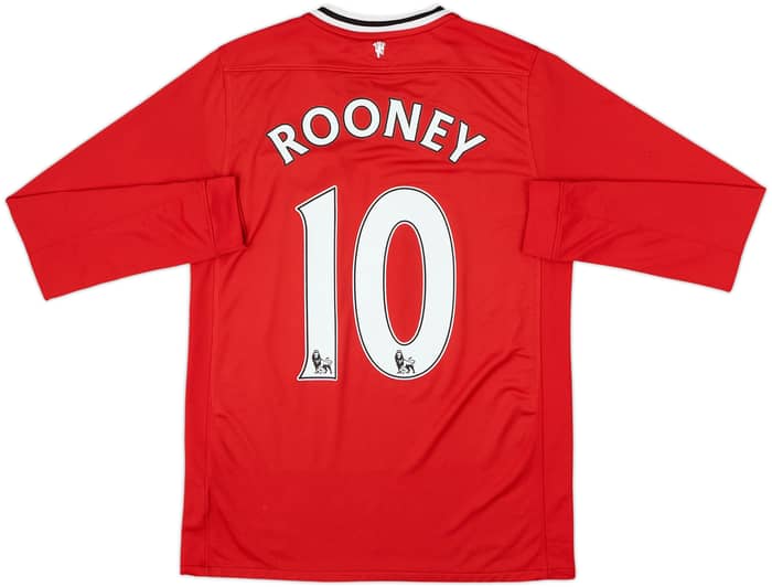 2011-12 Manchester United Home L/S Shirt Rooney #10 - 7/10 - (XL.Boys)