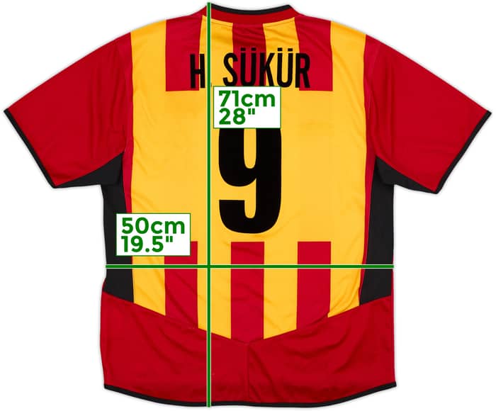 2004-05 Galatasaray Home Shirt H. Sukur #9 - 7/10 - (S)