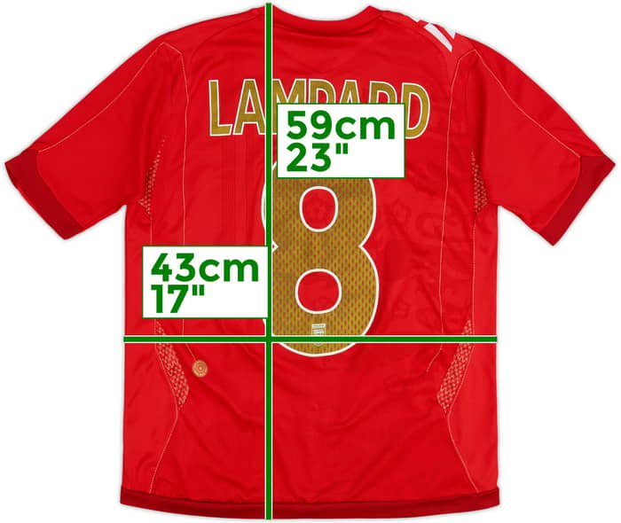 2006-08 England Away Shirt Lampard #8 - 8/10 - (L.Boys)