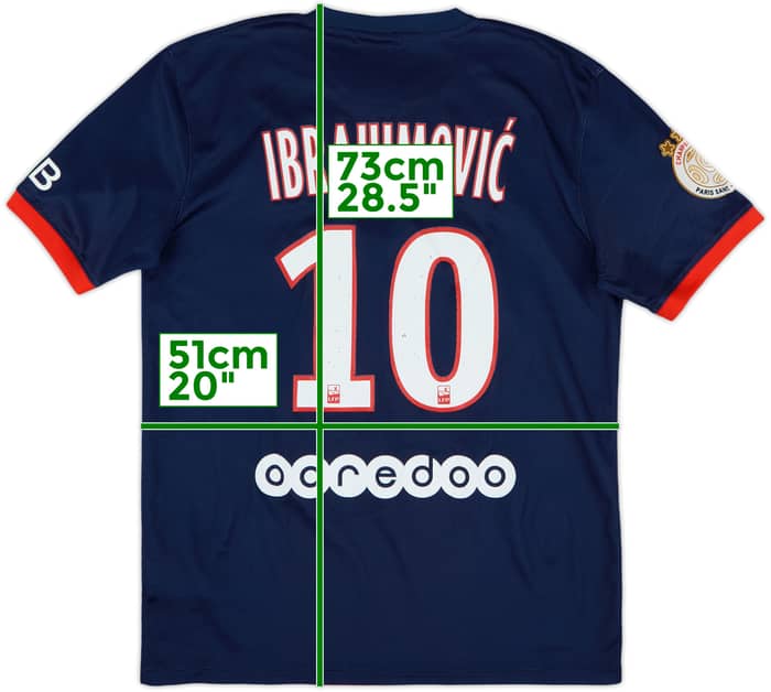 2013-14 Paris Saint-Germain Home Shirt Ibrahimovic #10 - 6/10 - (M)