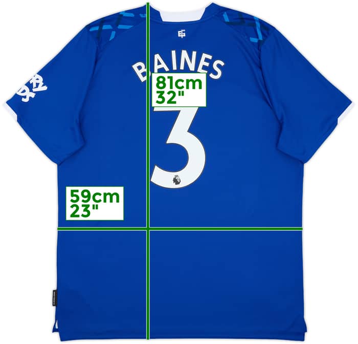 2019-20 Everton Home Shirt Baines #3 - 9/10 - (XXL)