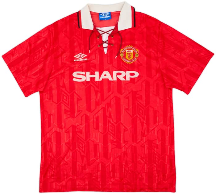 1992-94 Manchester United Home Shirt Cantona #7 - 6/10 - (XL)