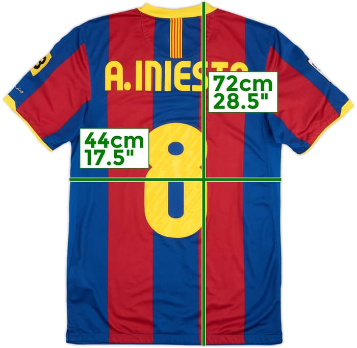 2010-11 Barcelona Home Shirt A. Iniesta #8 - 6/10 - (S)