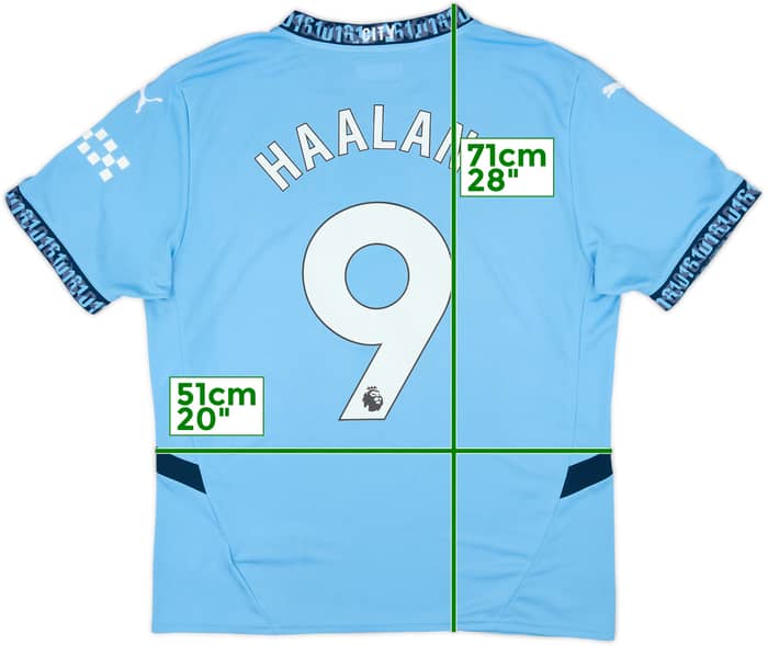 2024-25 Manchester City Home Shirt Haaland #9 - 7/10 - (L)