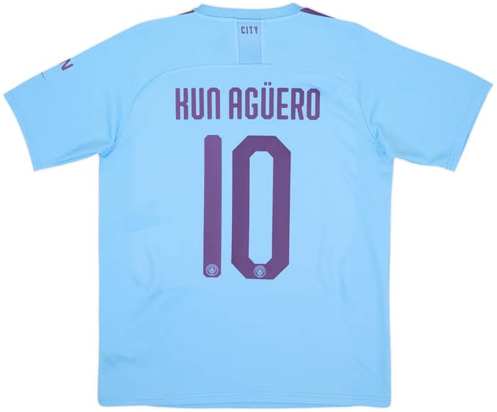 2019-20 Manchester City Home Shirt Kun Aguero #10 - 8/10 - (M)