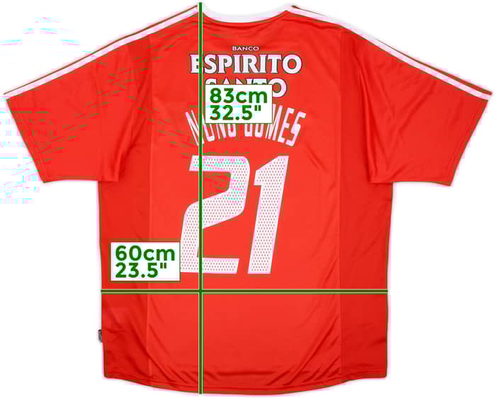 2003-04 Benfica Home Shirt Nuno Gomes #21 - 7/10 - (XL)