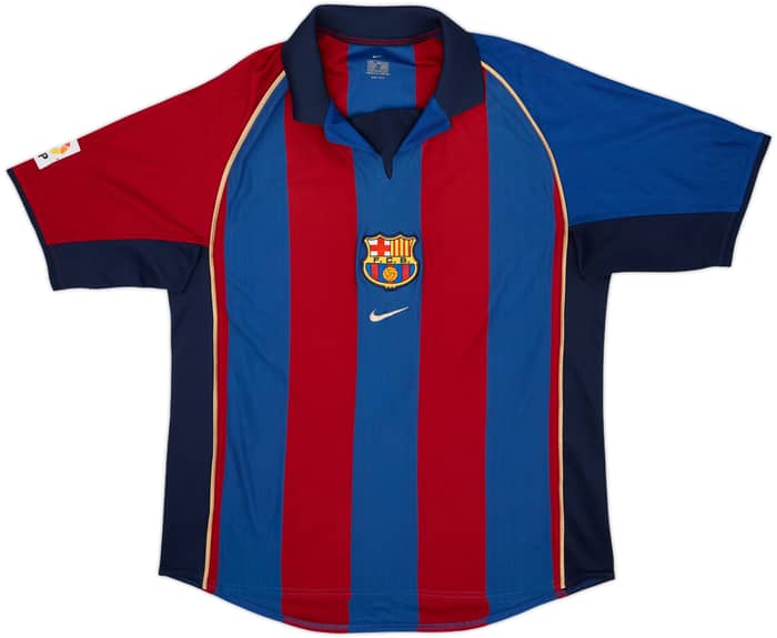 2001-02 Barcelona Home Shirt Rivaldo #10 - 8/10 - (L)