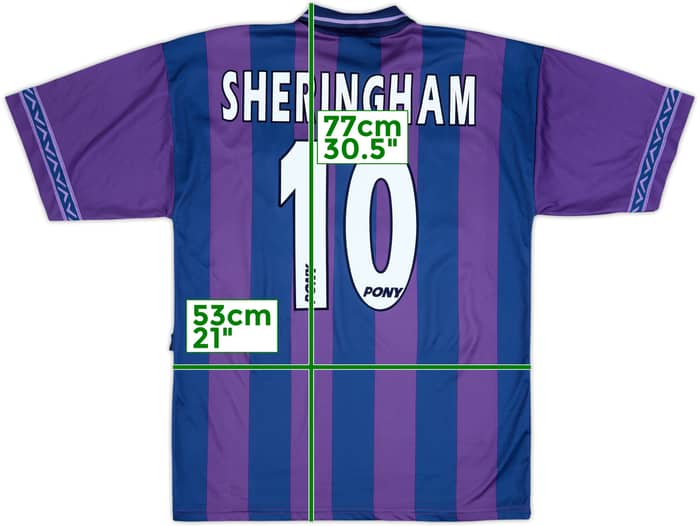 1995-97 Tottenham Away Shirt Sheringham #10 - 9/10 - (M)