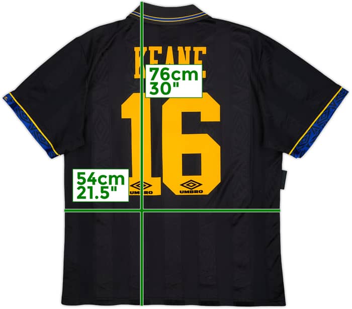 1993-95 Manchester United Away Shirt Keane #16 - 7/10 - (L)