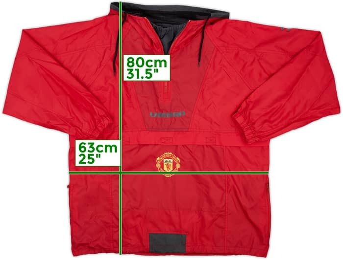 1996-97 Manchester United Umbro 1/4 Zip Rain Coat - 7/10 - (S)