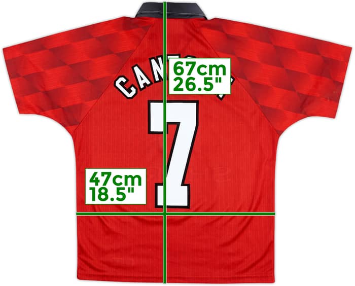 1996-98 Manchester United Home Shirt Cantona #7 - 9/10 - (Y)