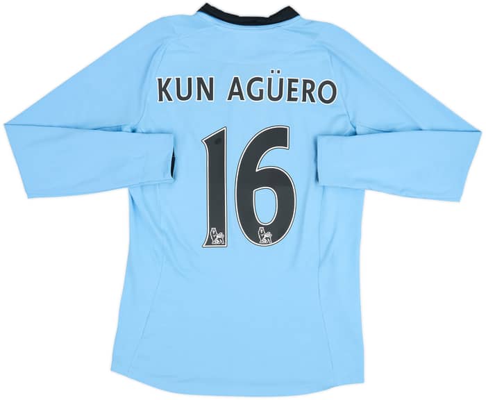 2012-13 Manchester City Home L/S Shirt Kun Aguero #16 - 6/10 - (S)