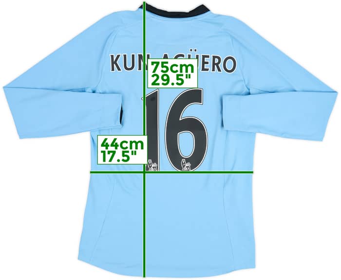 2012-13 Manchester City Home L/S Shirt Kun Aguero #16 - 6/10 - (S)