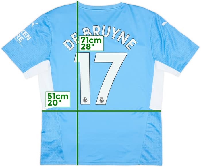 2021-22 Manchester City Home Shirt De Bruyne #17 - 9/10 - (L)