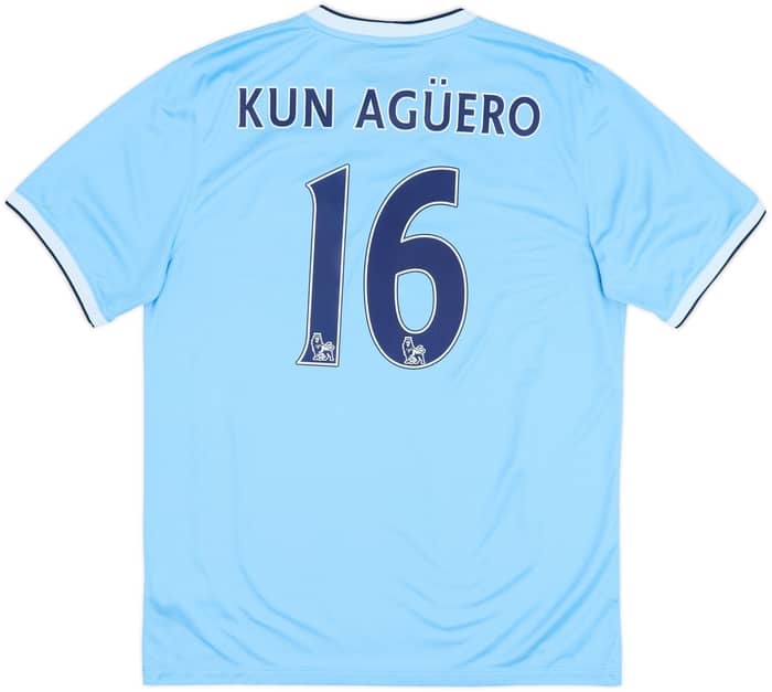 2013-14 Manchester City Home Shirt Kun Aguero #16 - 8/10 - (L)