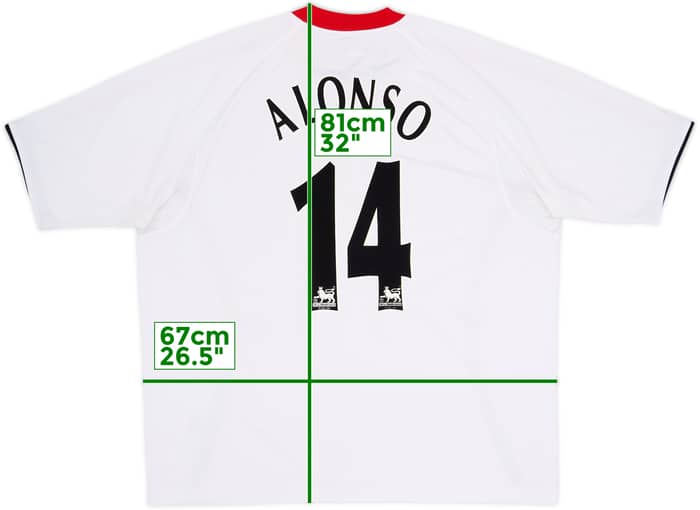 Camiseta de visitante del Liverpool 2005-06 Alonso #14 - 8/10 - (XXL)