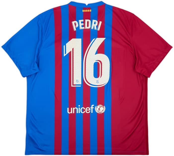 2021-22 Barcelona Home Shirt Pedri #16 - 8/10 - (XXL)