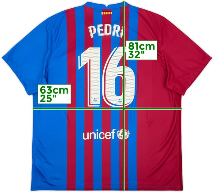 2021-22 Barcelona Home Shirt Pedri #16 - 8/10 - (XXL)
