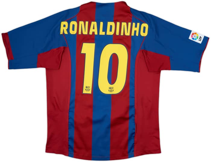 2004-05 Barcelona Home Shirt Ronaldinho #10 - 8/10 - (L)