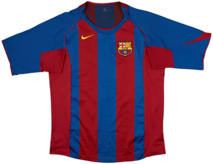 2004-05 Barcelona Home Shirt Ronaldinho #10 - 8/10 - (L)