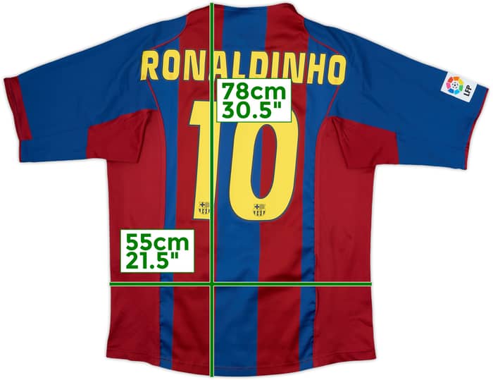 2004-05 Barcelona Home Shirt Ronaldinho #10 - 8/10 - (L)